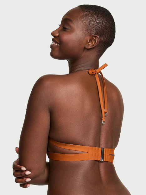 Женский раздельный купальник Victoria's Secret топ Push-Up и юбка-плавки 1159857630 (Коричневый 38D/L)