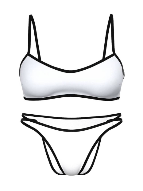 Раздельный купальник Victoria's Secret топ и плавки чики 1159859696 (Белый L)