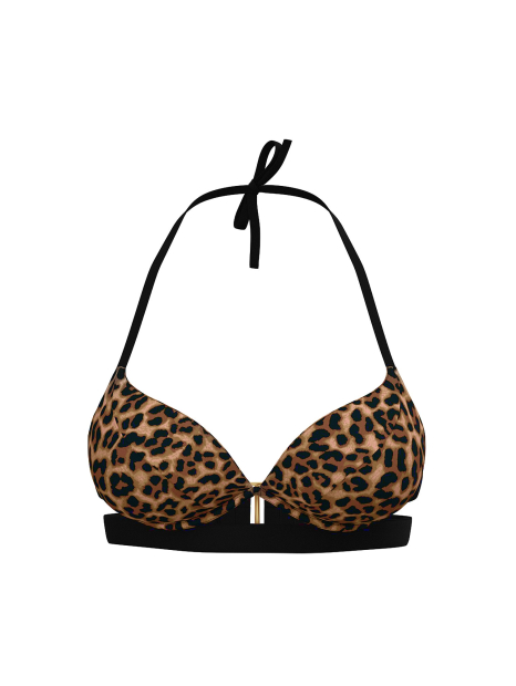 Женский раздельный купальник Victoria's Secret топ Push-Up и плавки чики 1159859858 (Леопардовый 36D/L)