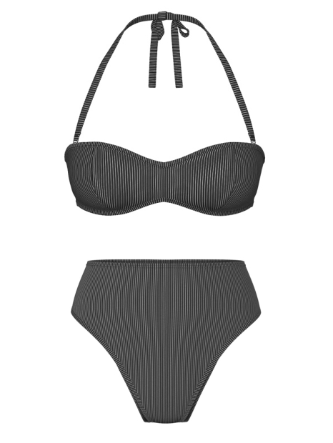 Женский раздельный купальник Victoria's Secret бандо и плавки чики 1159860596 (Черный S)