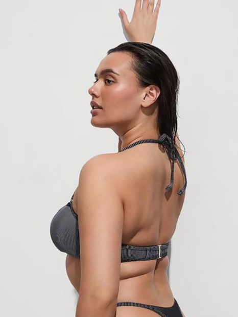 Женский раздельный купальник Victoria's Secret бандо и плавки чики 1159860596 (Черный S)