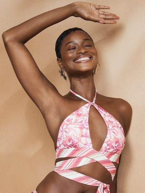 Роздільний купальник Victoria's Secret топ та плавки чики 1159860911 (Рожевий L)