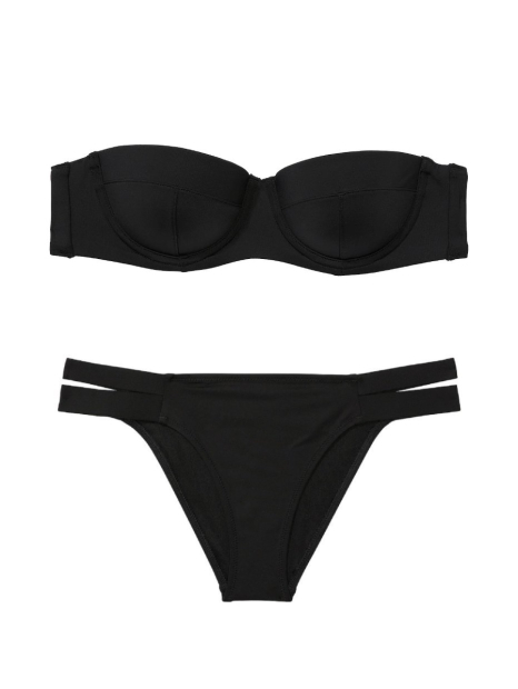 Женский раздельный купальник Victoria's Secret топ Push-up и плавки бразильяны 1159862074 (Черный 34C/M)
