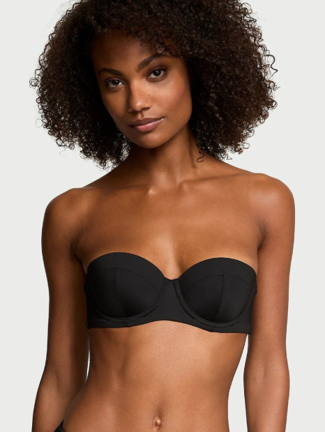 Женский раздельный купальник Victoria's Secret топ Push-up и плавки бразильяны 1159862074 (Черный 34C/M)