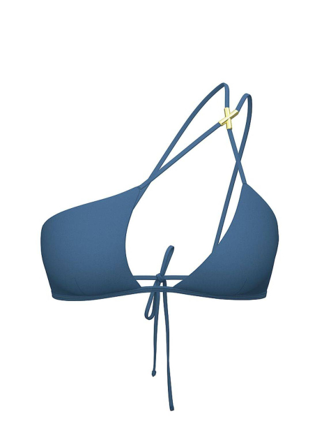 Раздельный купальник Victoria's Secret топ на одно плечо и плавки бразильяны 1160141787 (Синий XL)