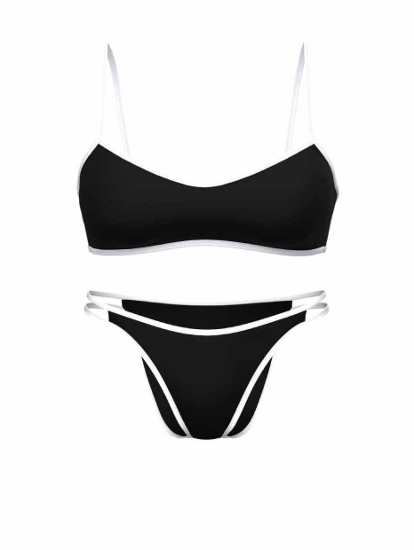 Раздельный купальник Victoria's Secret топ и плавки чики 1160285547 (Черный XXL)