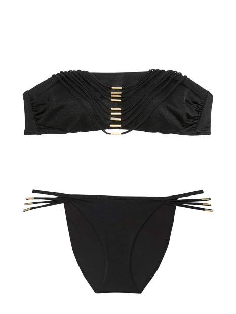 Роздільний купальник Victoria's Secret бандо та плавки бікіні 1160857075 (Чорний XXL)