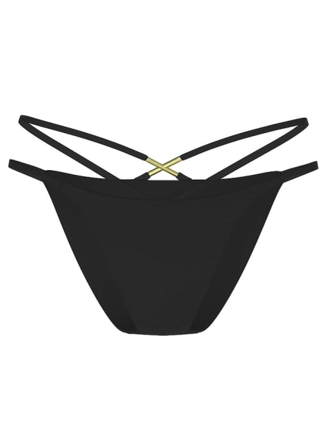 Раздельный купальник Victoria's Secret топ на одно плечо и плавки бразильяны 1162070524 (Черный XL)