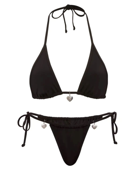 Раздельный купальник Victoria's Secret Pink топ и плавки бикини 1163288196 (Черный M)