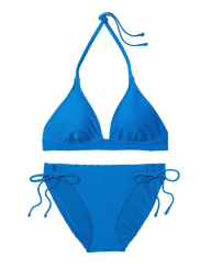 Раздельный купальник Victoria's Secret топ-бюст Push-Up и плавки бикини на завязках 1159841269 (Синий XL)