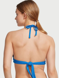 Раздельный купальник Victoria's Secret топ-бюст Push-Up и плавки бикини на завязках 1159841269 (Синий XL)
