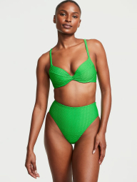 Раздельный купальник Victoria's Secret топ-бюст Push-Up и плавки бикини 1159842092 (Зеленый 34A/S)