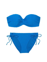 Раздельный купальник Victoria's Secret топ-бандо с Push-Up и плавки бикини 1159845934 (Синий 38DDD/XL)