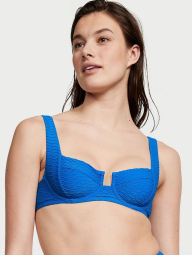 Роздільний купальник Victoria's Secret топ та високі плавки бікіні 1159850907 (Синій 34B/S)