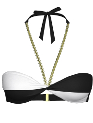 Раздельный купальник Victoria's Secret бандо и плавки бикини 1159851704 (Черный/Белый L)