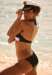 Раздельный купальник Victoria's Secret бандо и плавки бикини 1159851704 (Черный/Белый L)