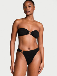 Раздельный купальник из жатой ткани Victoria's Secret топ и плавки бикини 1159853525 (Черный XS/S)