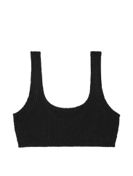 Раздельный купальник из жатой ткани Victoria's Secret топ и плавки бразильяны 1159853208 (Черный M/L)