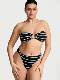 Раздельный купальник из жатой ткани Victoria's Secret топ и плавки бикини 1159855848 (Черный/Белый M/L)