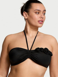 Раздельный купальник Victoria's Secret топ-бандо и плавки бразилиана 1159857516 (Черный/Молочный XXL)