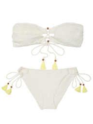 Женский раздельный купальник Victoria's Secret бандо и плавки бикини 1159857613 (Молочный XL)