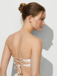 Женский раздельный купальник Victoria's Secret бандо и плавки бикини 1159857613 (Молочный XL)