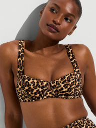 Раздельный купальник Victoria's Secret топ и плавки бразилиана 1159859537 (Леопардовый 34C/M)