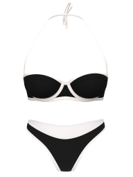 Женский раздельный купальник Victoria's Secret топ Push-Up и плавки бразильяны 1159859899 (Черный/Белый 38C/L)