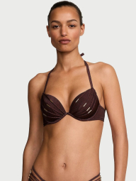 Жіночий роздільний купальник Victoria's Secret топ Push-Up та плавки бікіні 1159861247 (Коричневий 38D/XL)