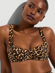 Раздельный купальник Victoria's Secret топ и плавки бразилиана 1159861578 (Леопардовый 36B/S)