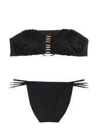 Роздільний купальник Victoria's Secret бандо та плавки бікіні 1160857075 (Чорний XXL)
