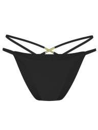 Раздельный купальник Victoria's Secret топ на одно плечо и плавки бразильяны 1162070524 (Черный XL)