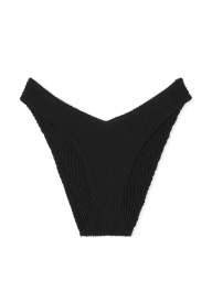Раздельный купальник из жатой ткани Victoria's Secret топ и плавки бразильяны 1163396628 (Черный XS/S)