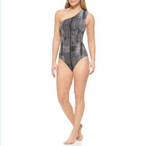 Сдельный купальник Calvin Klein с декоративными складками 1159842969 (Черный 6)