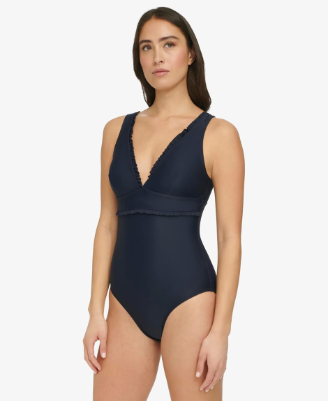 Сдельный купальник Tommy Hilfiger с рюшами 1159853935 (Синий 18)