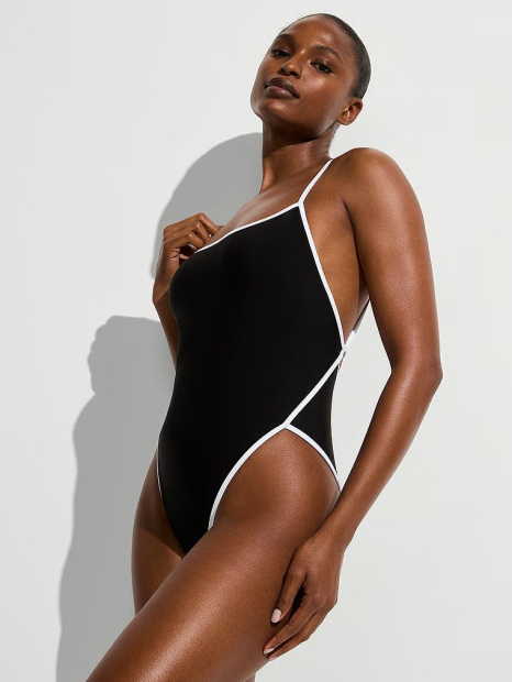 Купальник Victoria's Secret з контрастним оздобленням 1159857598 (Чорний XL)