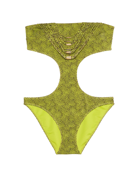 Сдельный купальник Victoria's Secret монокини 1159857643 (Салатовый XL)