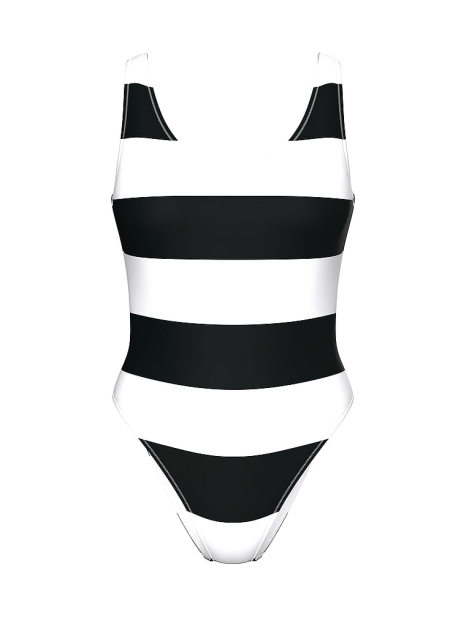 Сдельный купальник Victoria's Secret 1161120333 (Черный/Белый XL)