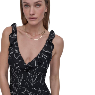 Сдельный купальник DKNY с принтом 1159852894 (Черный M)