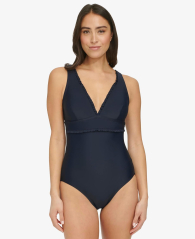 Сдельный купальник Tommy Hilfiger с рюшами 1159853935 (Синий 18)