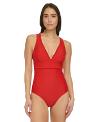 Сдельный купальник Tommy Hilfiger с рюшами 1159856943 (Красный 18)