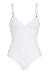 Сдельный купальник Emporio Armani в рубчик 1159863108 (Белый L)