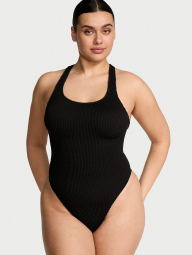 Сдельный купальник из жатой ткани Victoria's Secret 1159864327 (Черный XS/S)