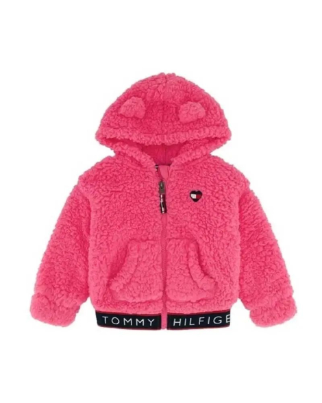 Дитяча хутряна куртка Tommy Hilfiger жіноча толстовка 1159847092 (Рожевий 12M)