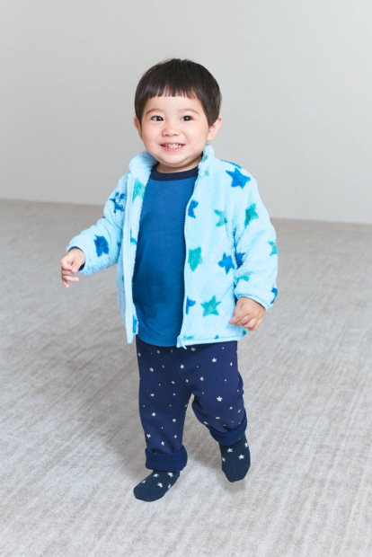 Детская меховая куртка UNIQLO с принтом 1159862563 (Голубой 12-18М) на рост 75-85 см