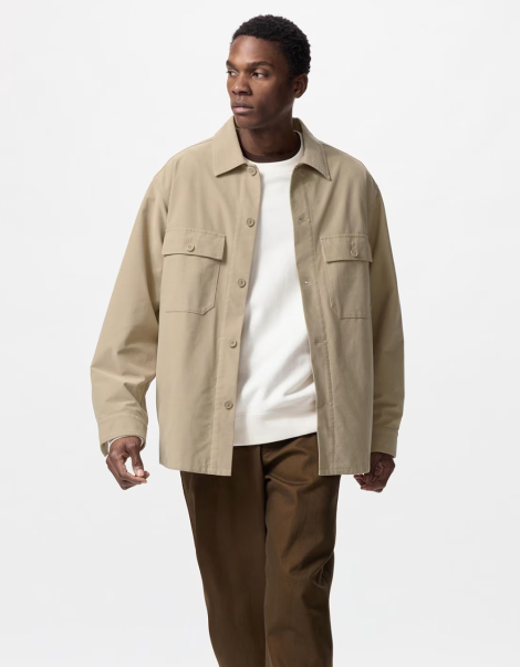 Куртка-рубашка Uniqlo на пуговицах 1159844110 (Бежевый XL)
