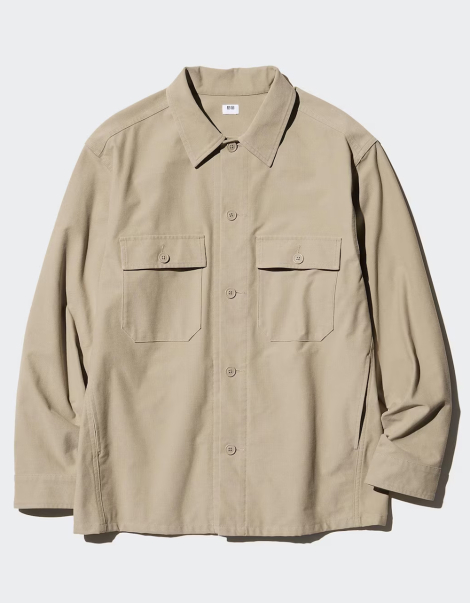 Куртка-сорочка Uniqlo на гудзиках 1159844110 (Бежевий XL)