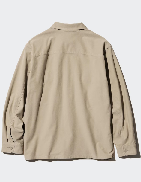 Куртка-сорочка Uniqlo на гудзиках 1159844110 (Бежевий XL)