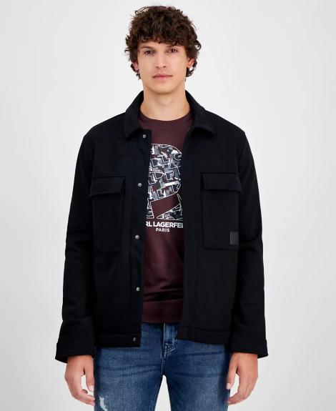 Мужская куртка-рубашка Karl Lagerfeld Paris 1159844632 (Черный M)