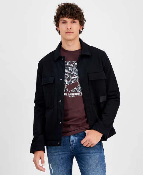Мужская куртка-рубашка Karl Lagerfeld Paris 1159844632 (Черный M)